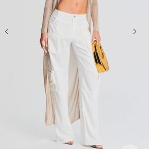 NWT Retrofete Kelani Jeans pants white cargos loose fit low rise SER.O.YA Sz 30